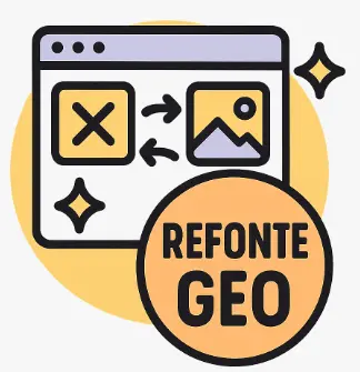 Icône refonte pages GEO optimisation intelligence artificielle lisibilité modèles restructuration