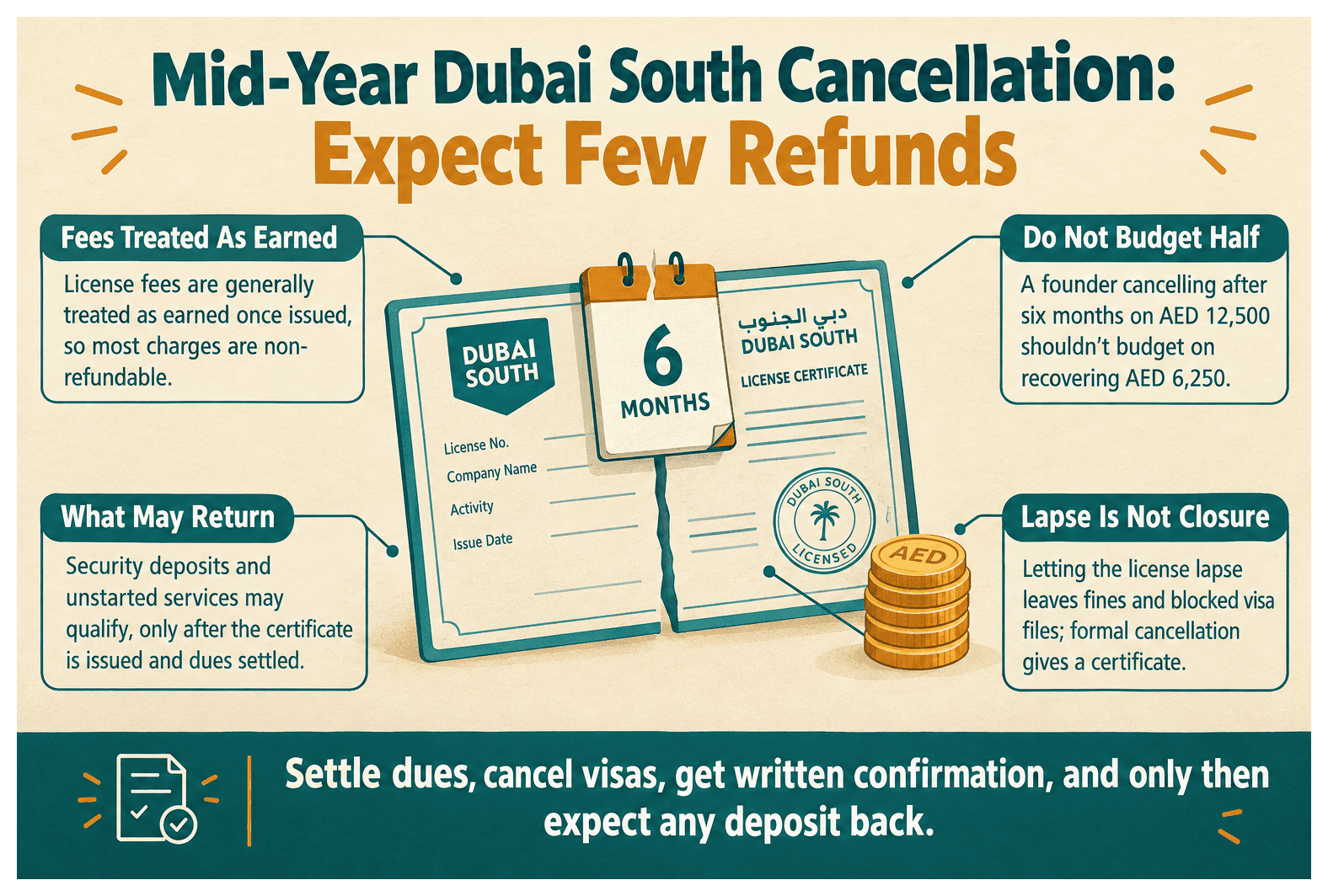 Infographic: Can You Cancel Your Dubai South License Mid-Year and Get a Partial Refund