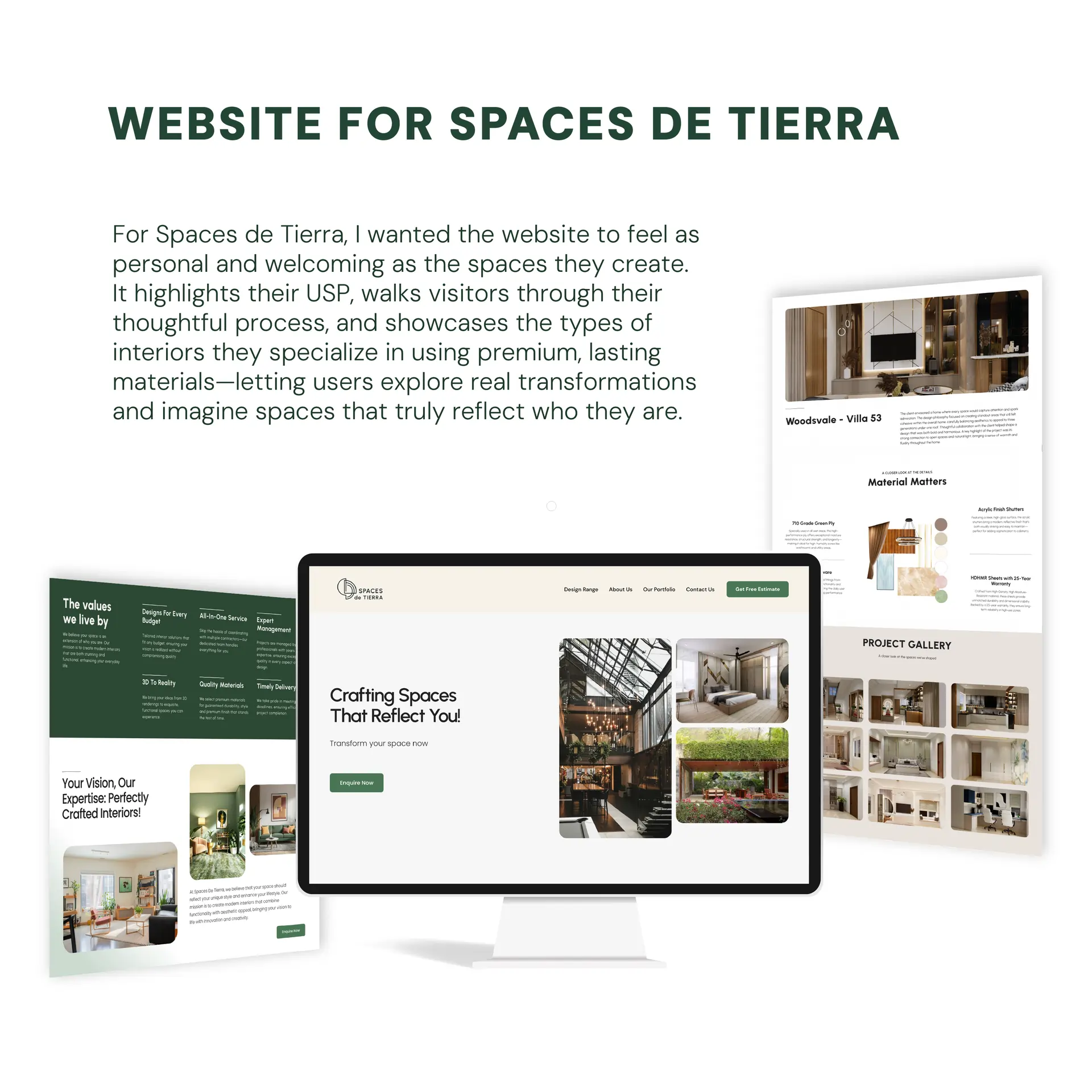 Website design for Spaces de Tierra