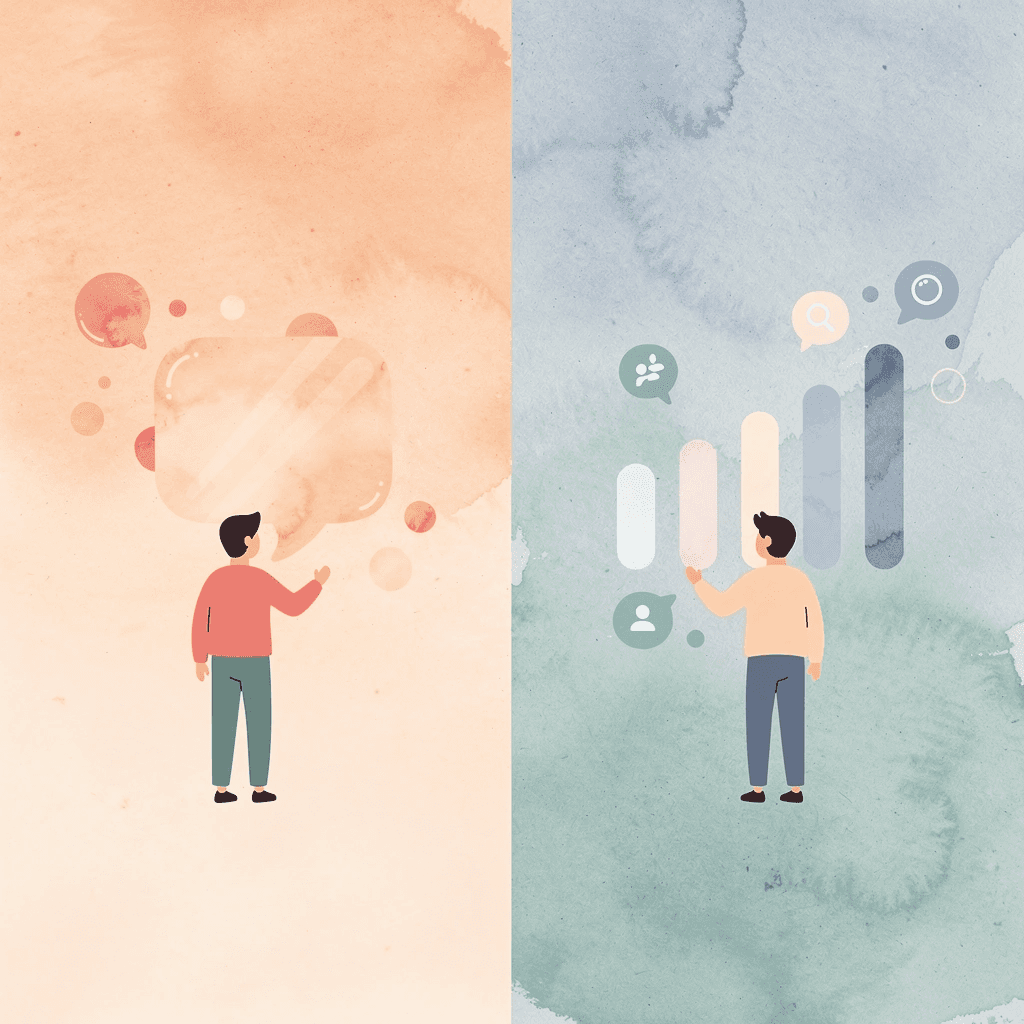 Split scene illustration showing wrong agency choice versus right choice outcomes - Real Estate SEO Agency