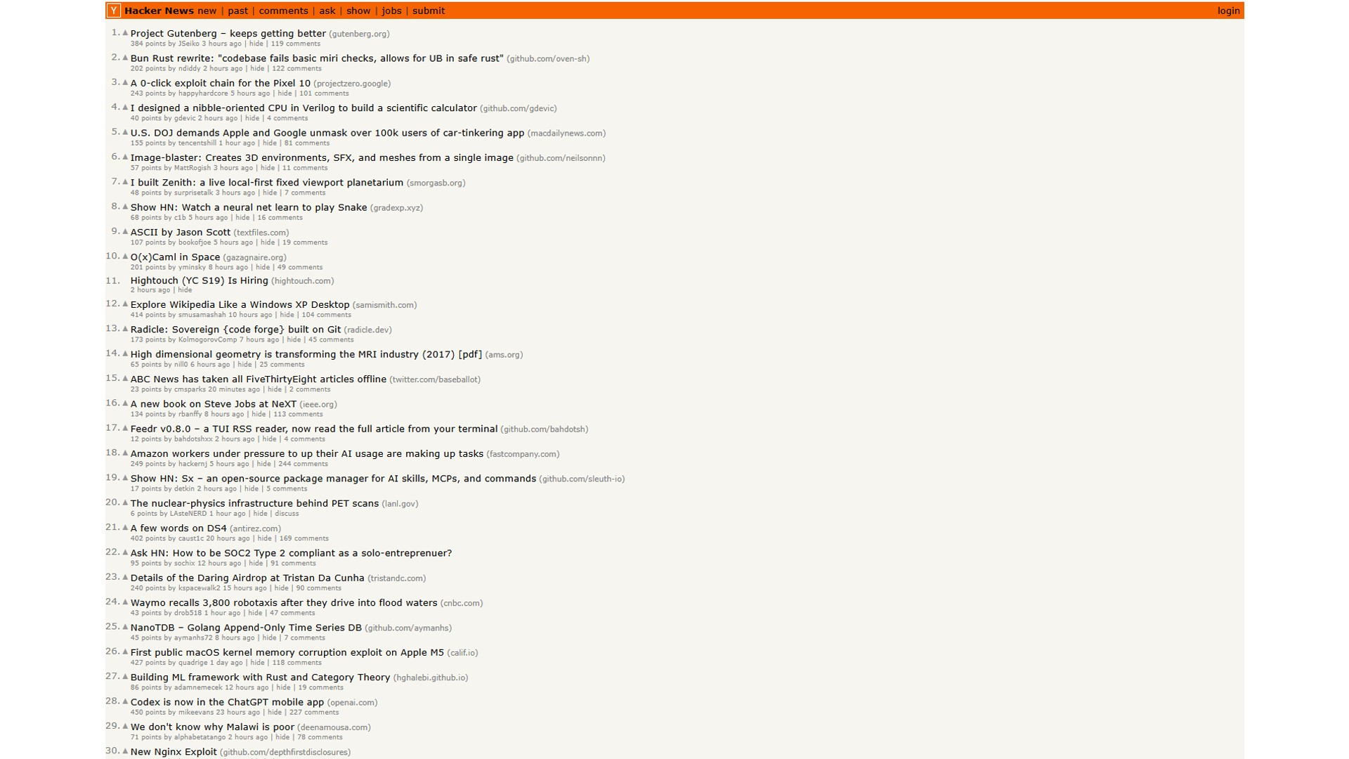 hacker news directory