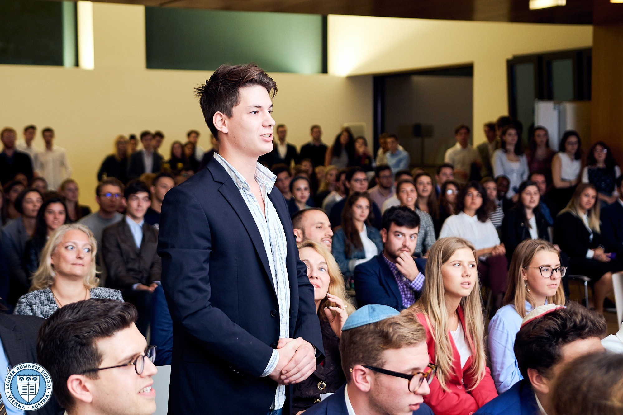 LBS students interacting with Founder and President Ambassador Ronald S. Lauder