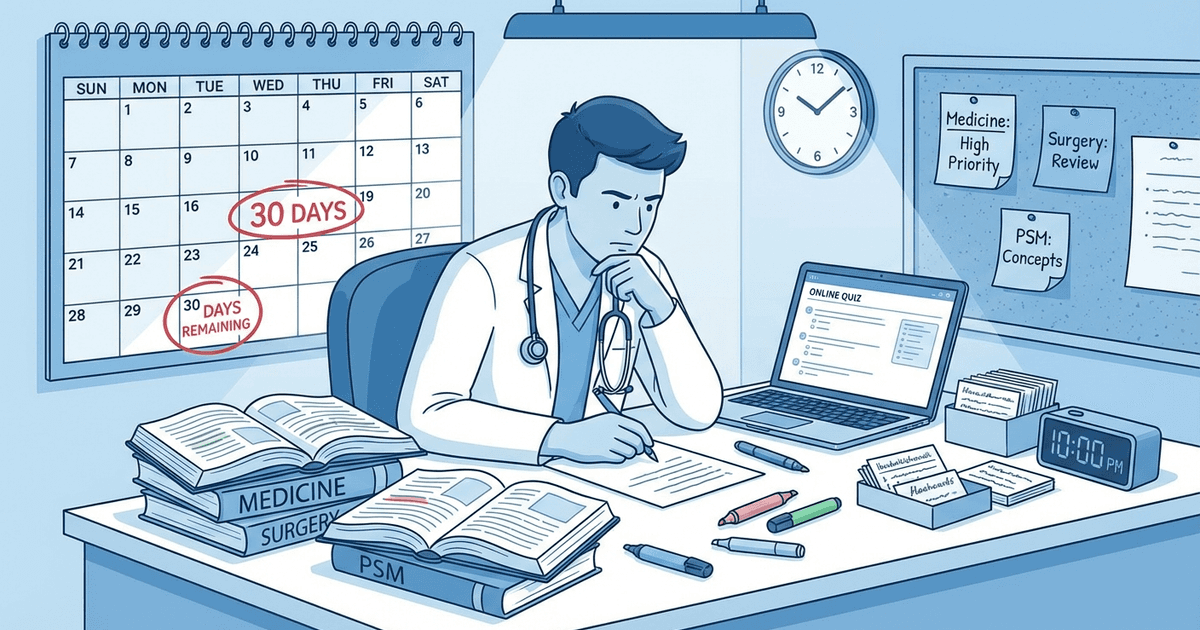 Cover: NEET PG 2026 Last Month Revision Strategy: High-Yield Topics, Subject Priority Order and What to Skip