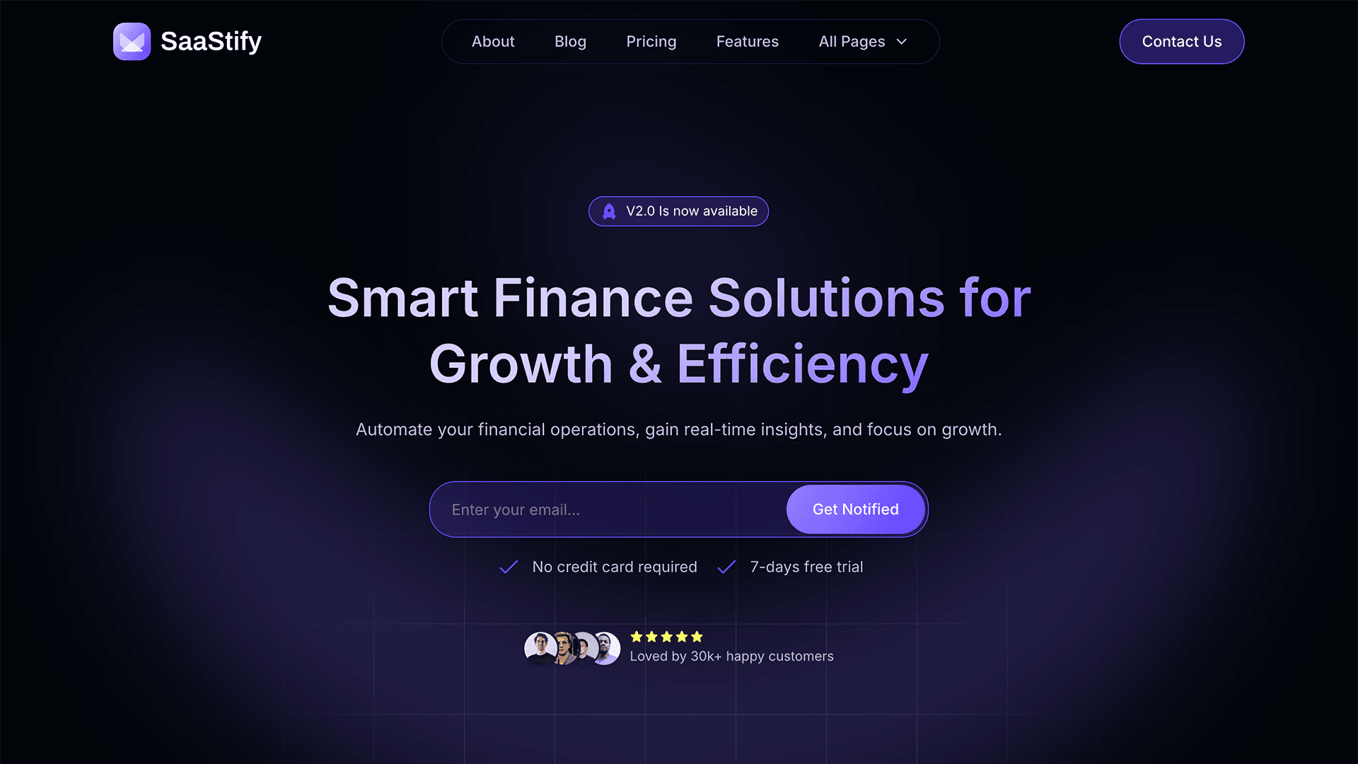 Saastify Framer template