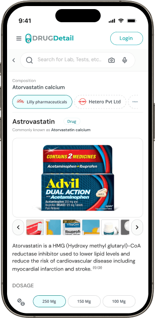 Drug detail medicine information page