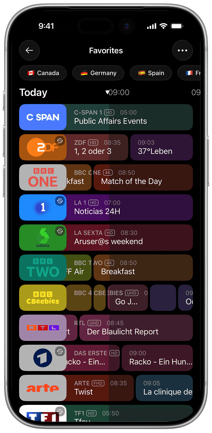 Reinvented EPG on iOS