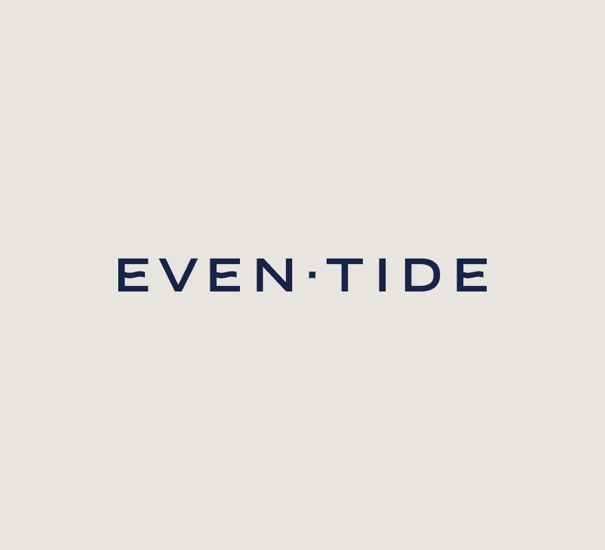 Eventide logo featuring subtle waves within the letters.