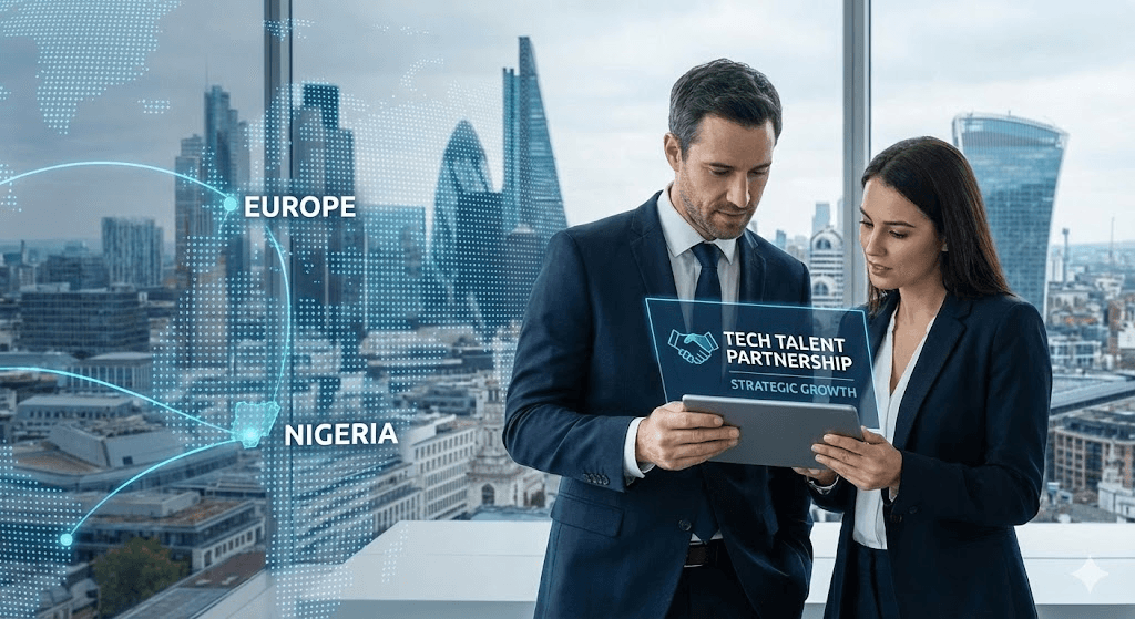 Snow-covered pine trees in a winter forest at sunrise