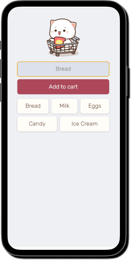 Mobile web app, Shopping Cart