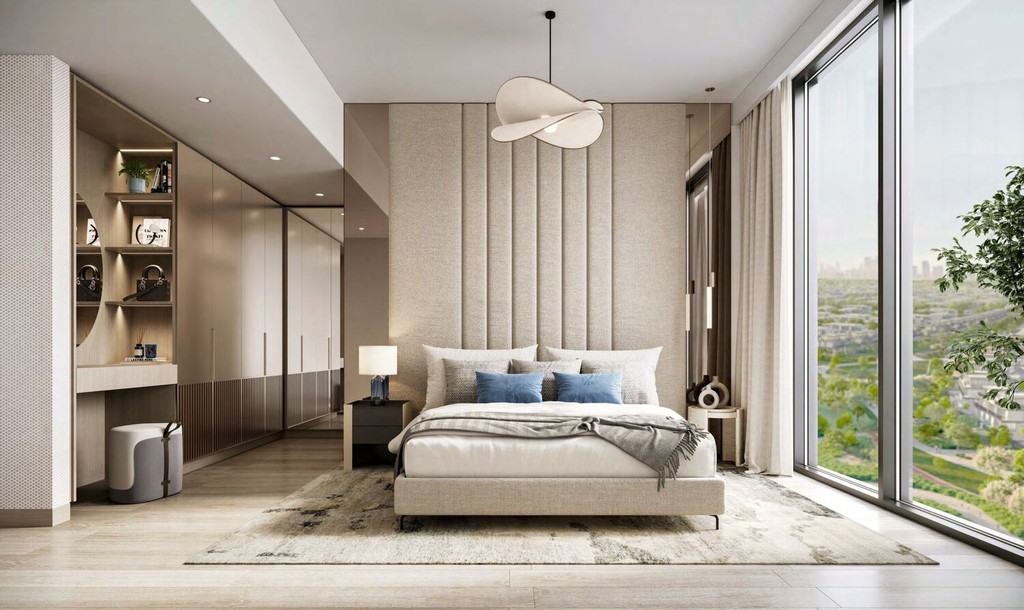 Stylish bedroom space in Windsor House II, showcasing modern design and elegant decor.