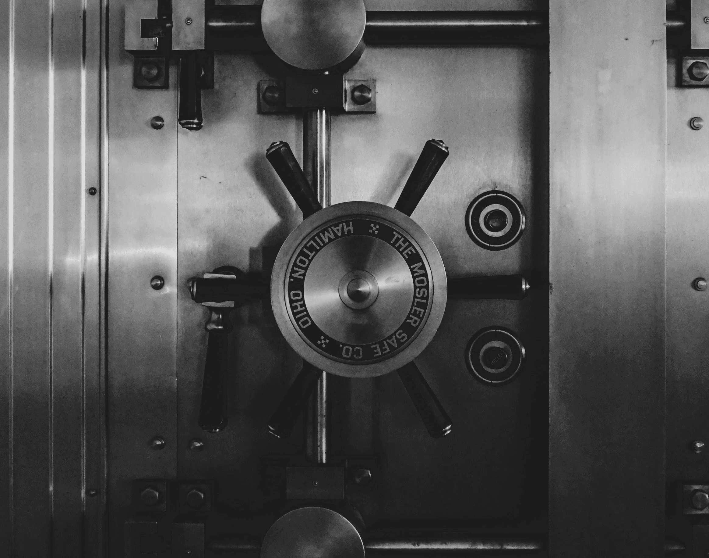 black and silver door knob