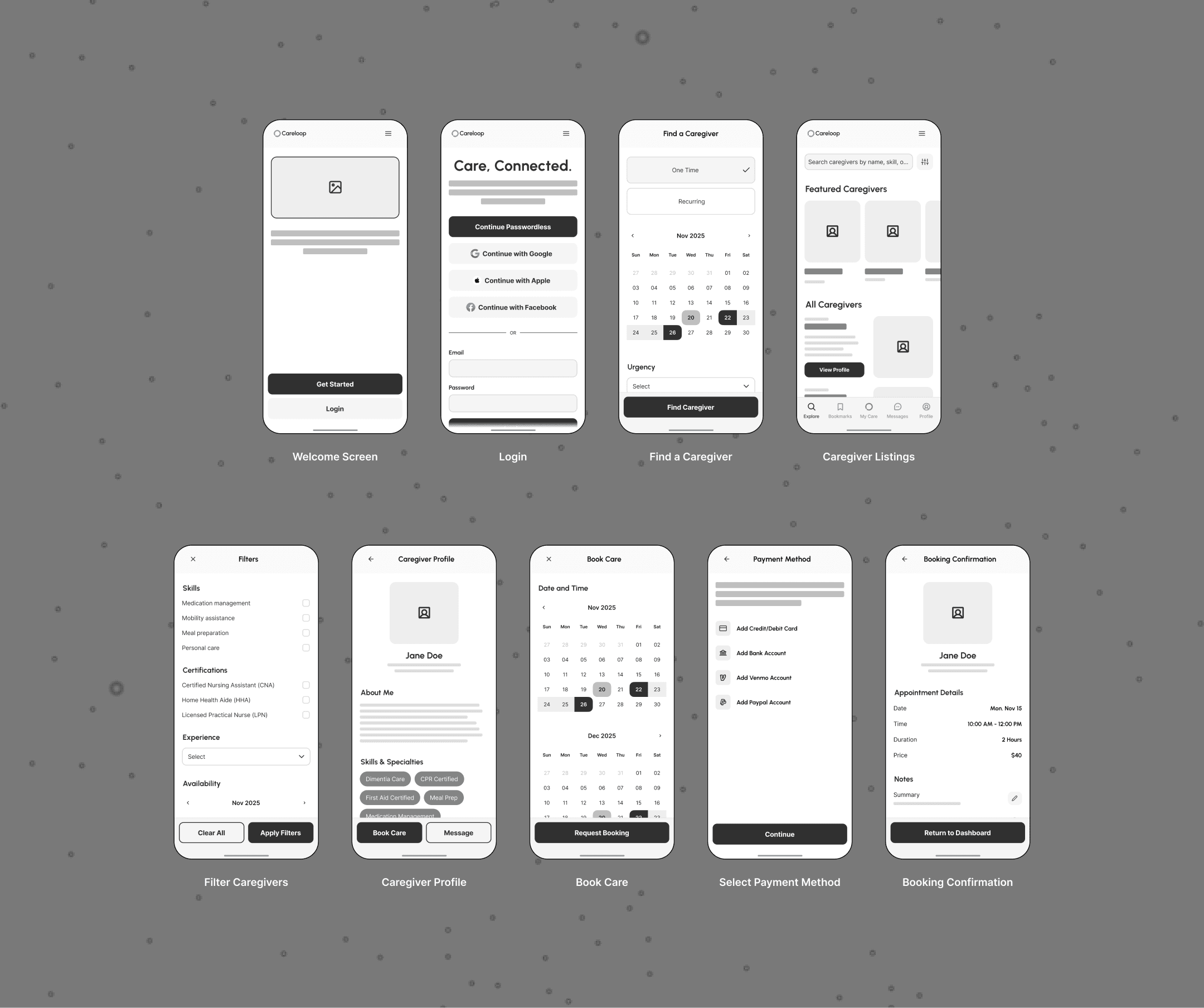 CareLoop Wireframes