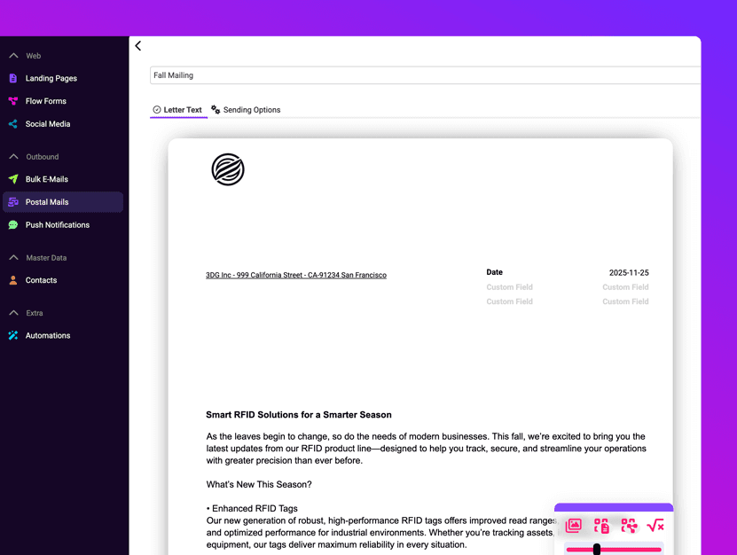 Send Postal Mails With a CRM System