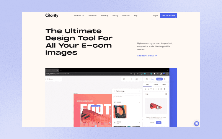 glorify landing page