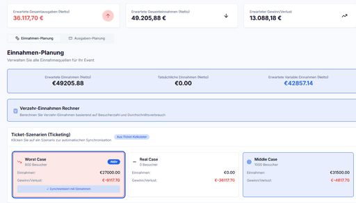 Clario cashflow overview card displaying income and expense trends over the past 7 days with a line chart.