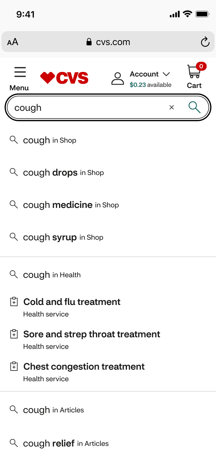 search suggestions with expanded content