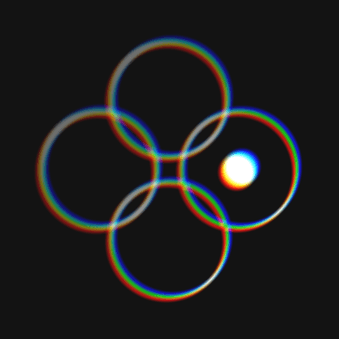 Abstract icon showing time returned via circle shapes