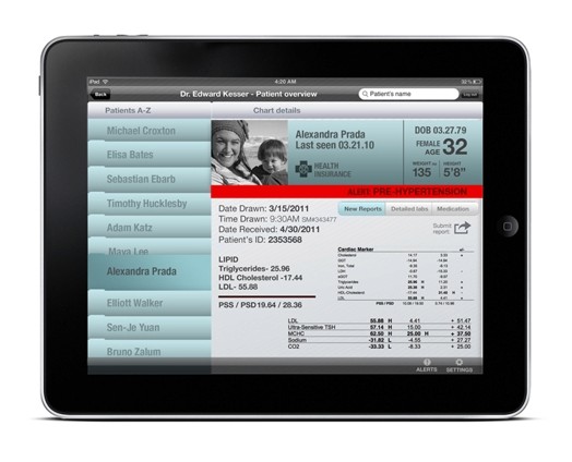 uiux tablet deisgn of a medical brand