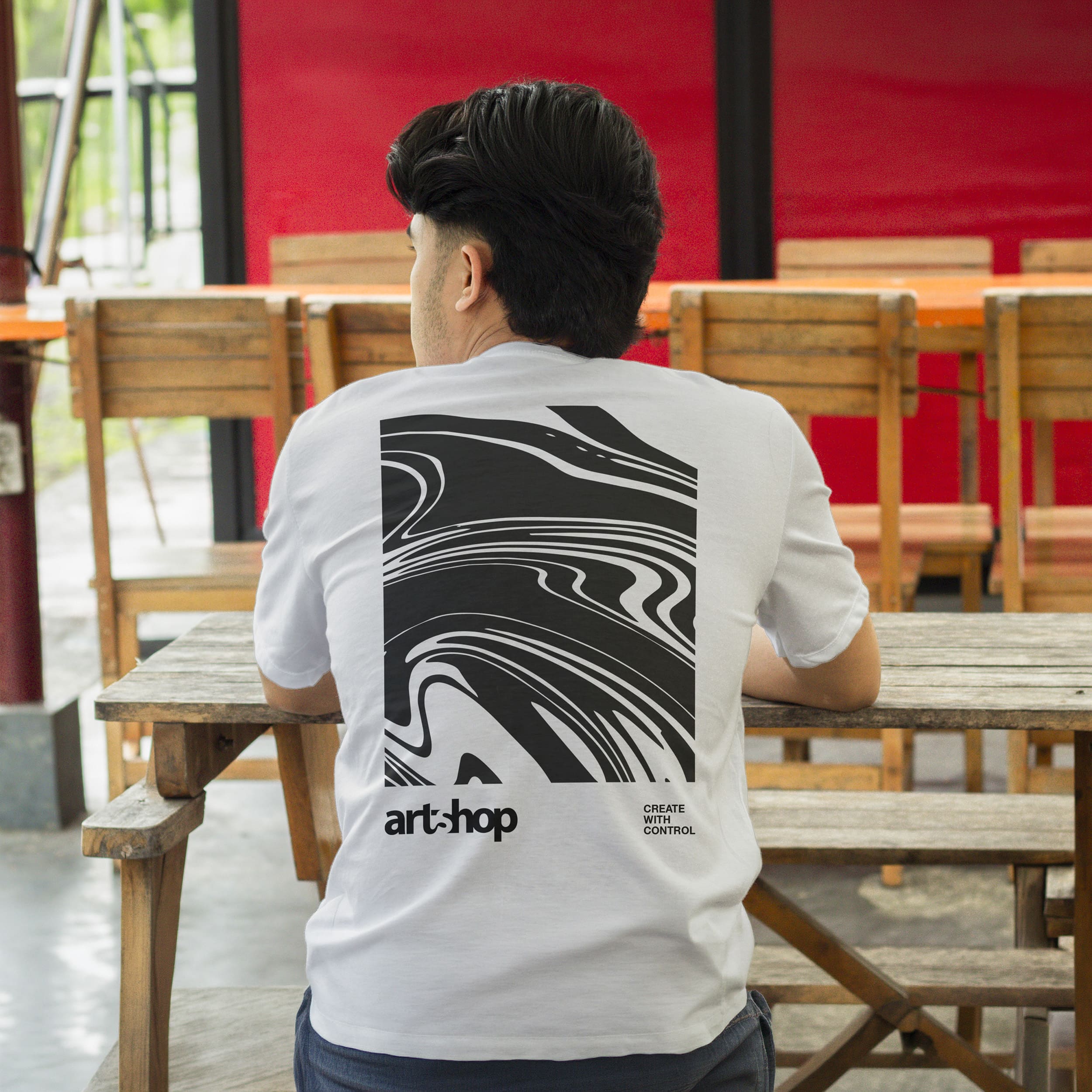 artshop back t-shirt mockup