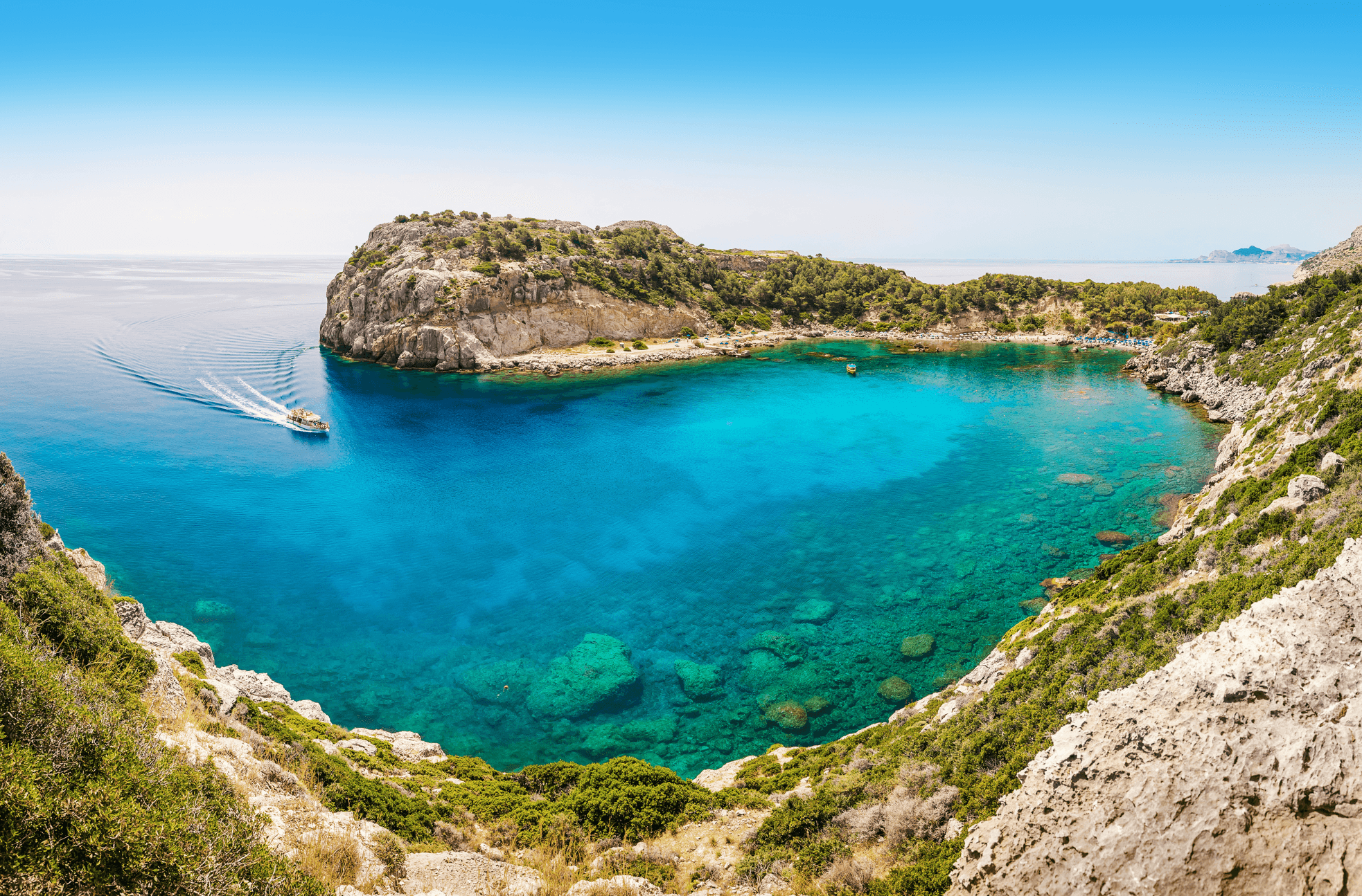 Rocky image of anthony quinn bay panoramic shoot from Rhodes