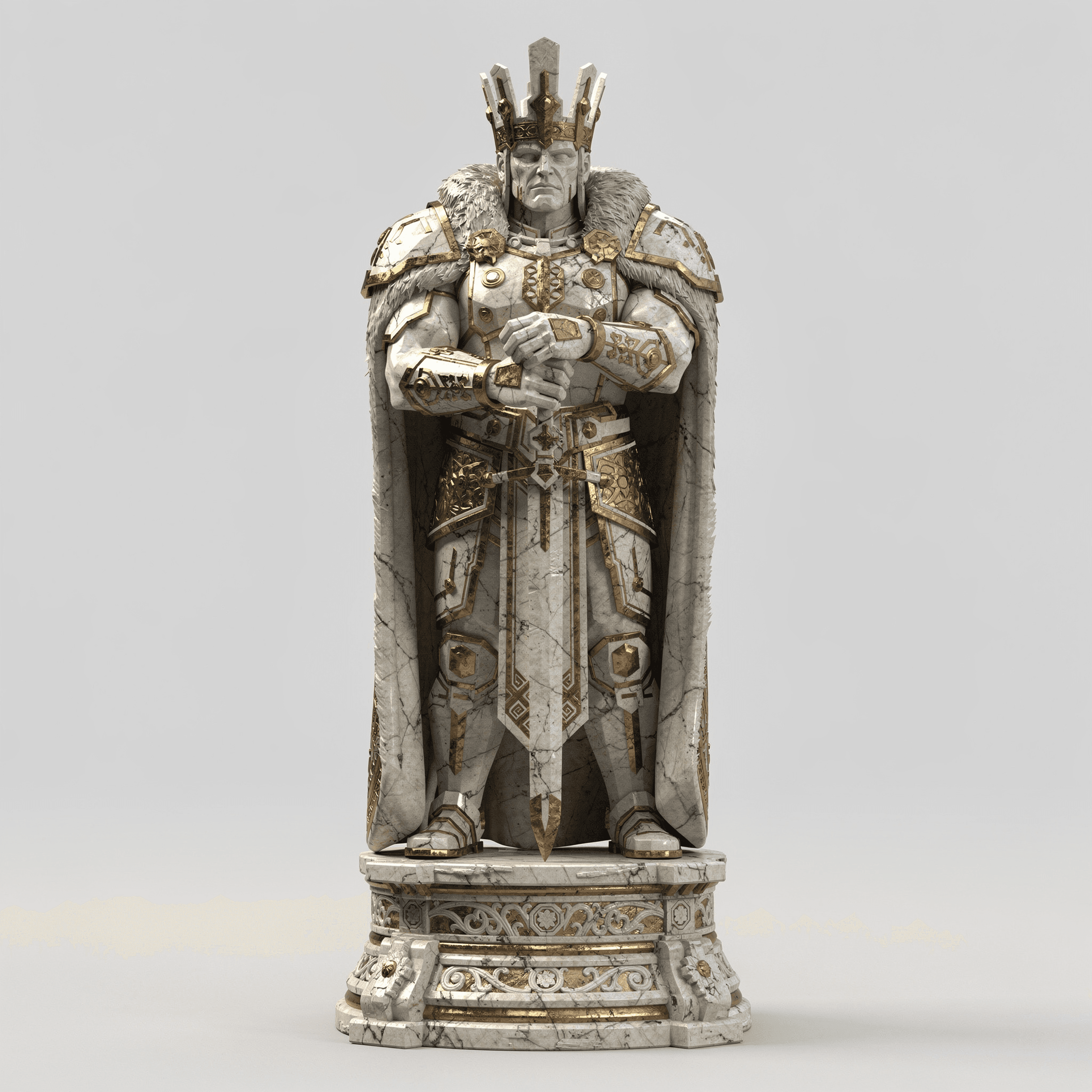 Burst sculptural king character look development