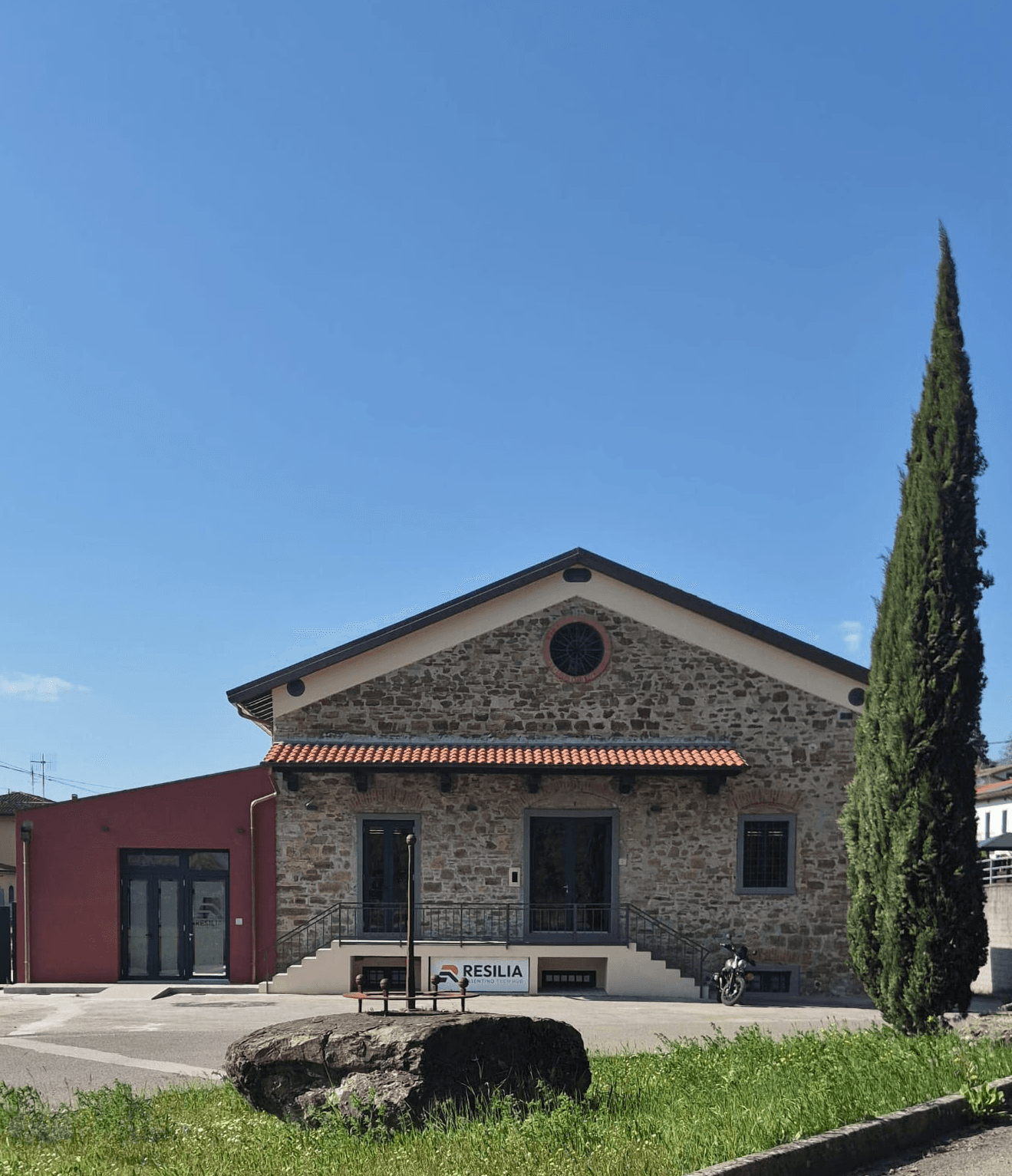 Facade of the Casentino Tech Hub in Poppi