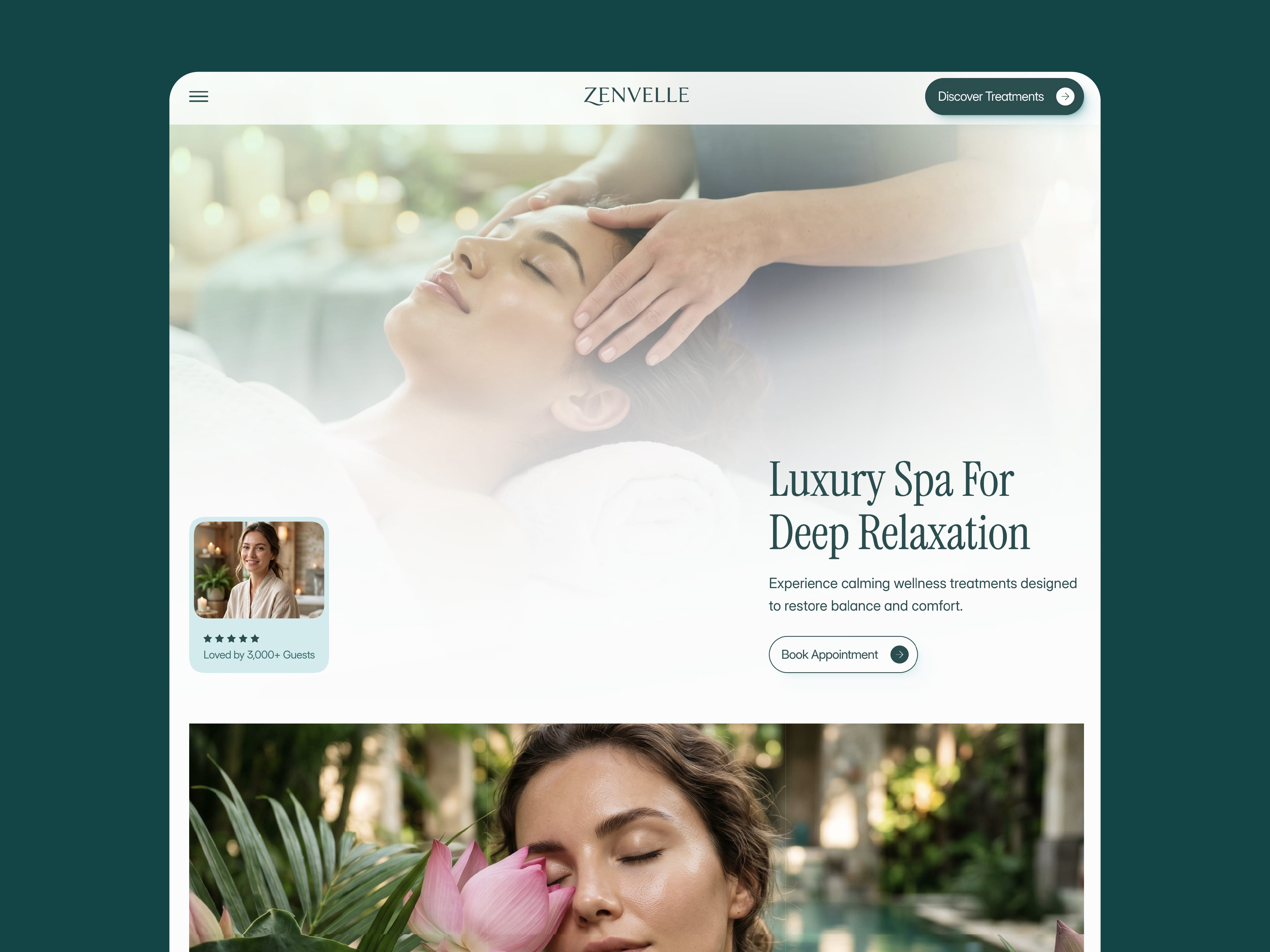 Zenvelle spa website preview image