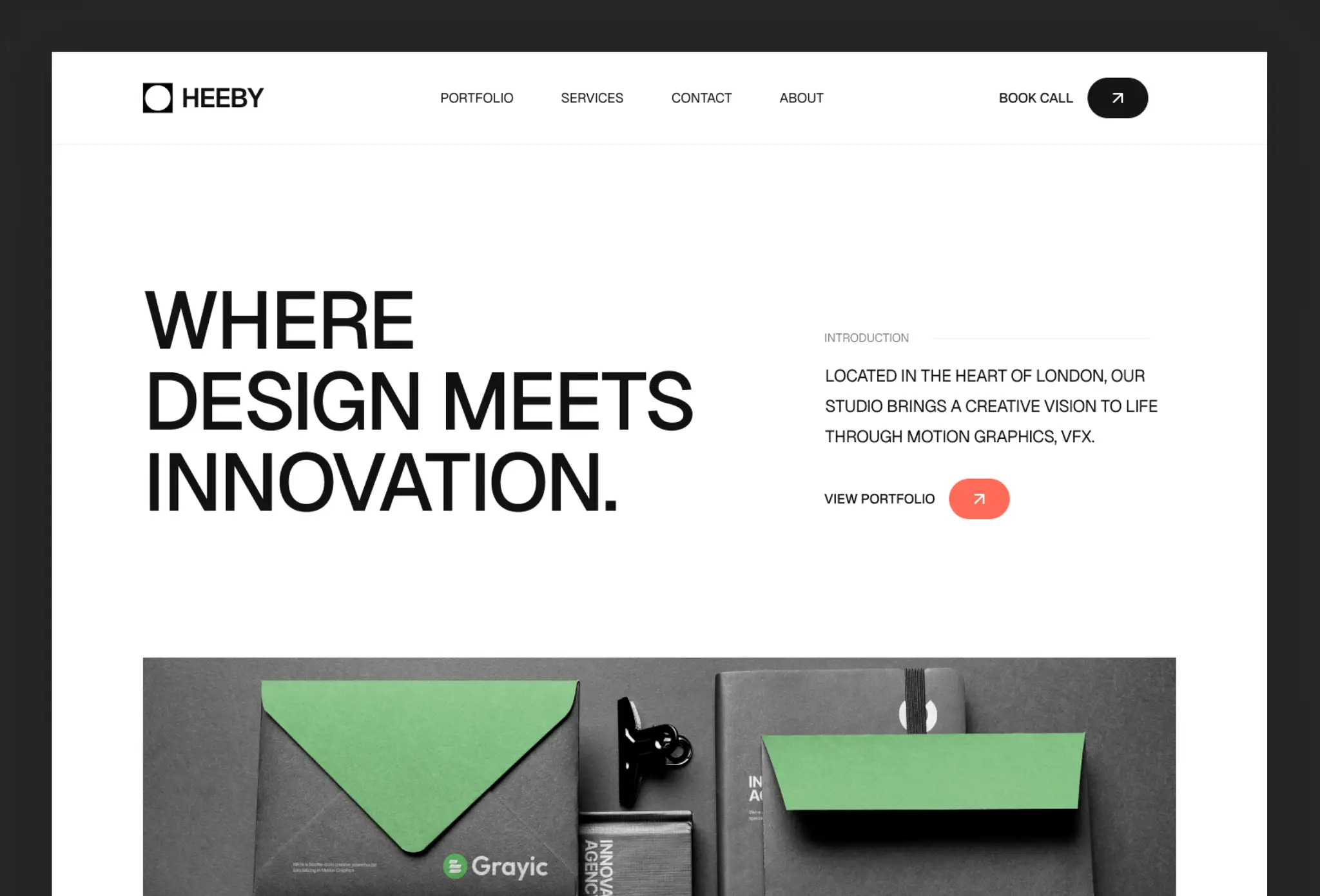 heeby black and white framer template