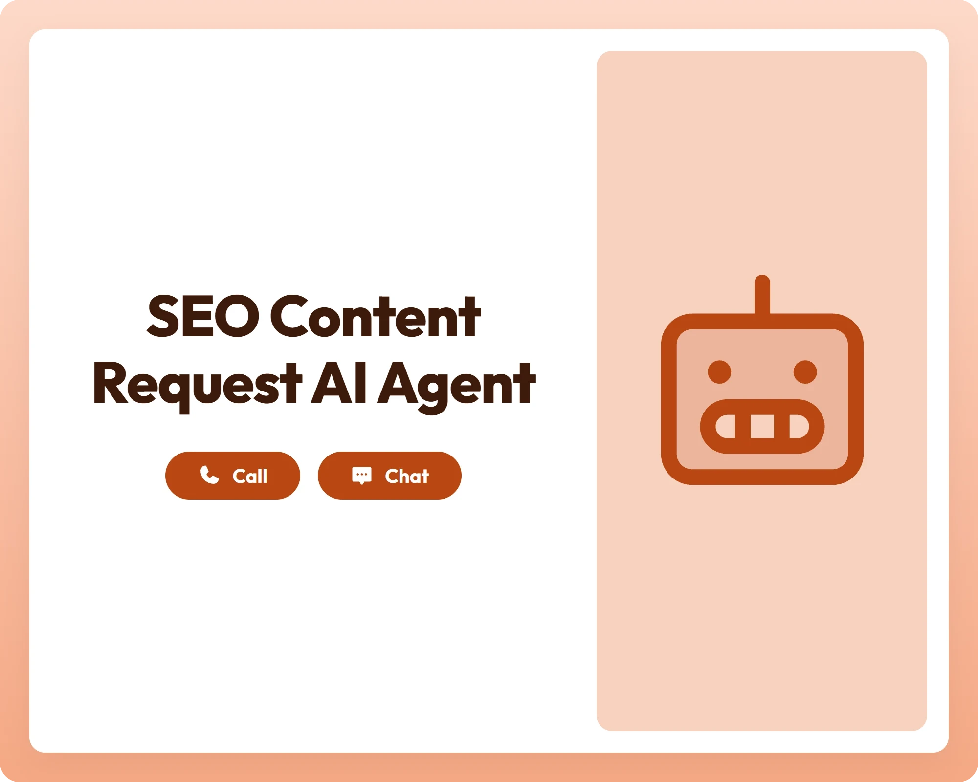 ai marketing agent provides call and chat support with robot icon