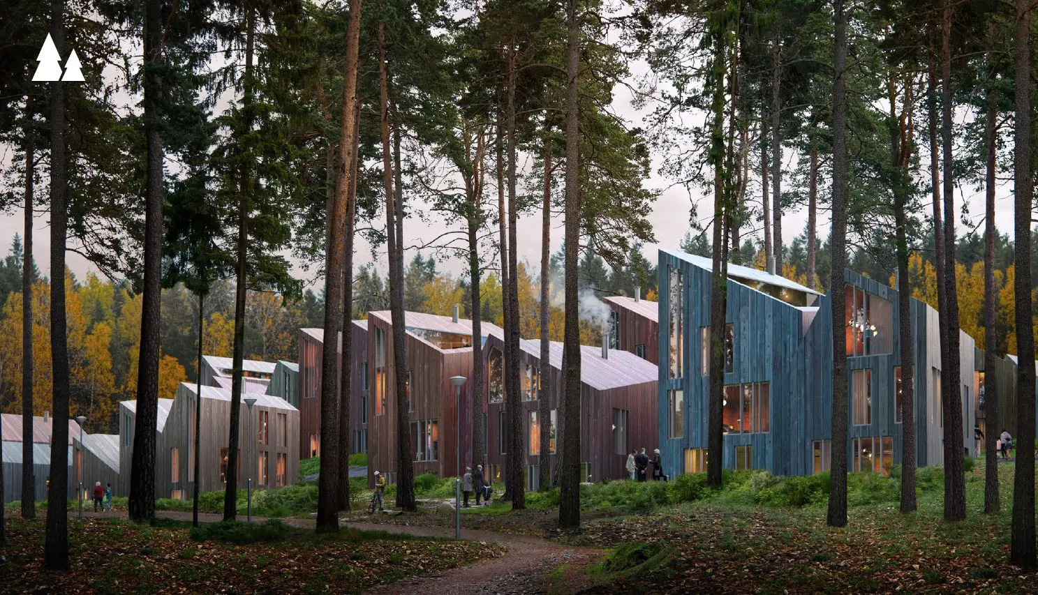 Flere hus i skogen