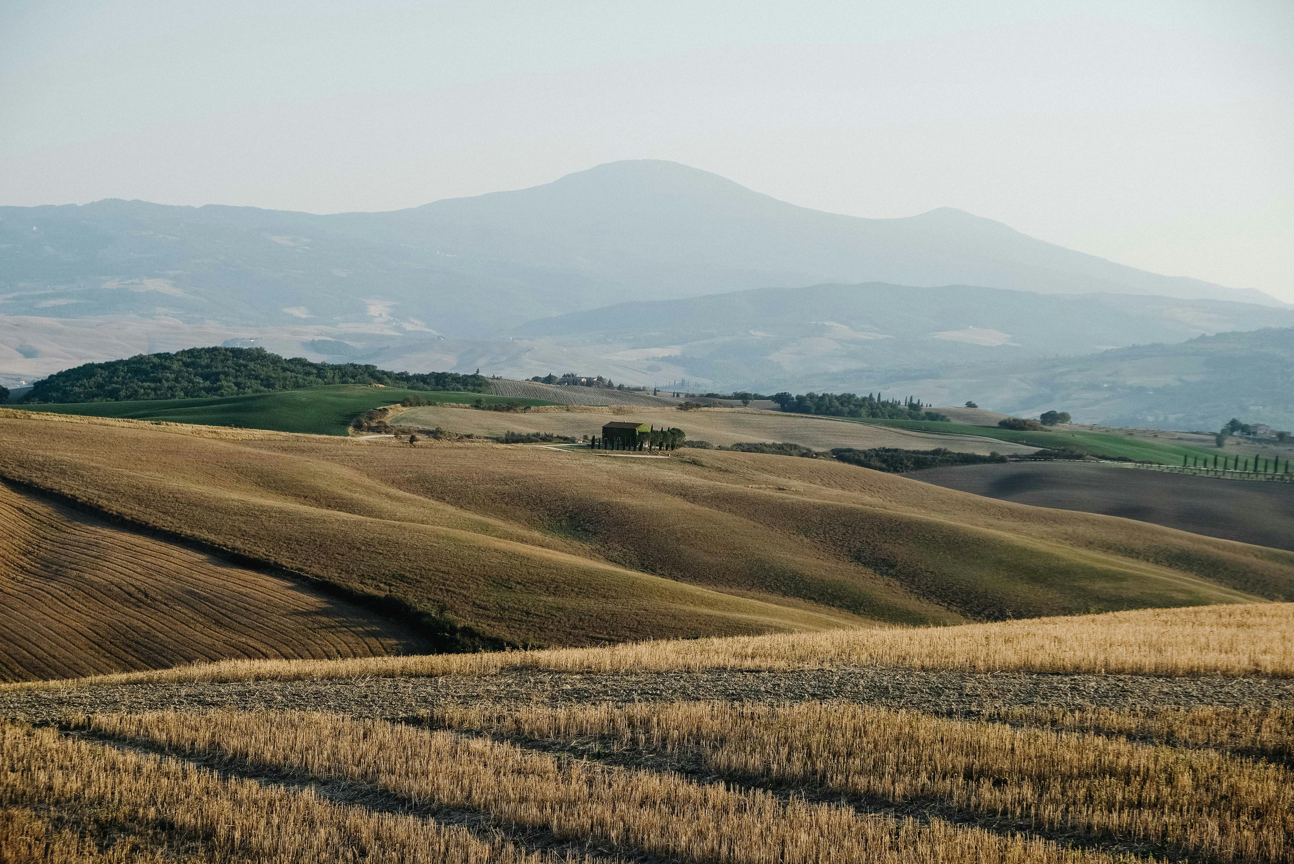 green grass field near mountain during daytime