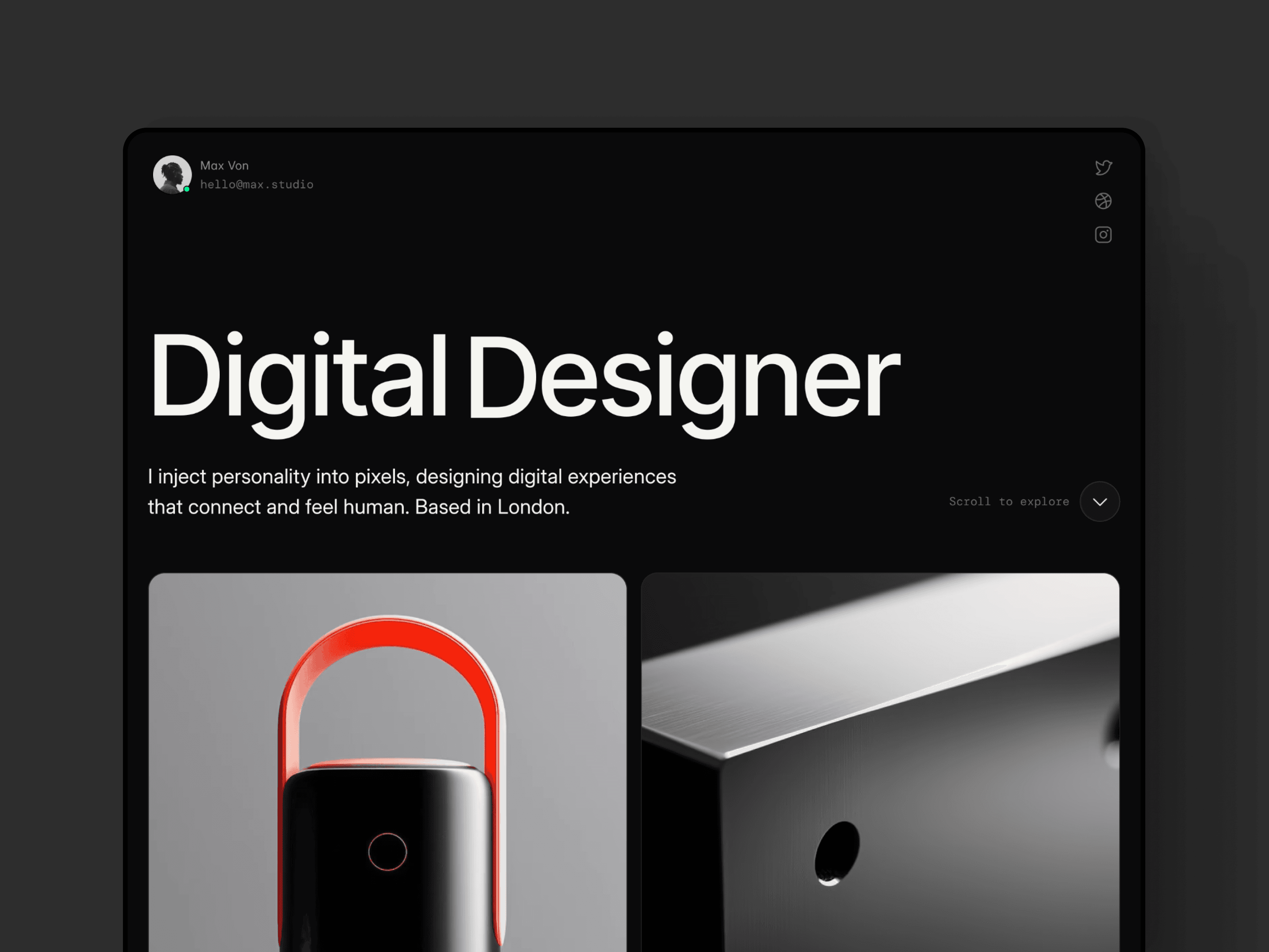 Maxfolio Framer template