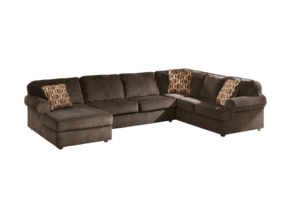 Spacious corduroy sectional couch featuring deep seating and a cozy texture, ideal for relaxing in modern spaces.