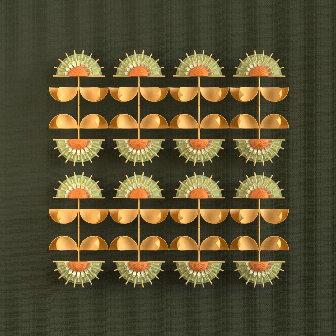 3D flower pattern