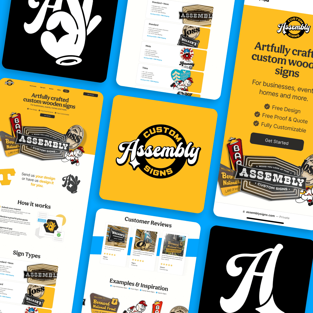 Branding and Web Design for a craft custom sign maker by DesignCow