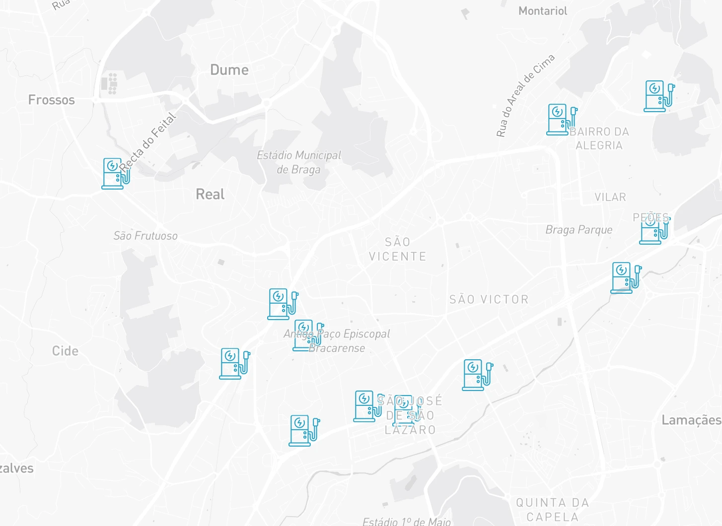 visualisation des borne de recharge électriques