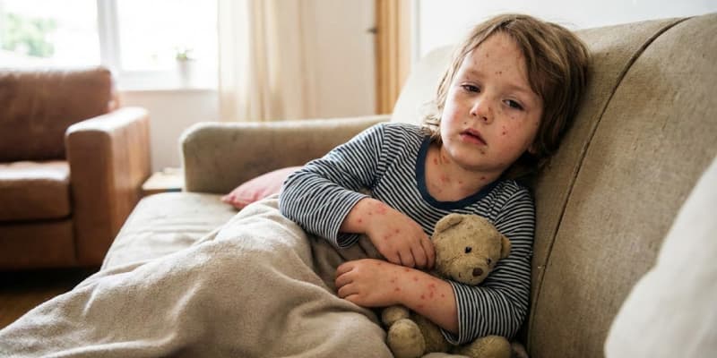 Дівчинка хвора на вітрянку