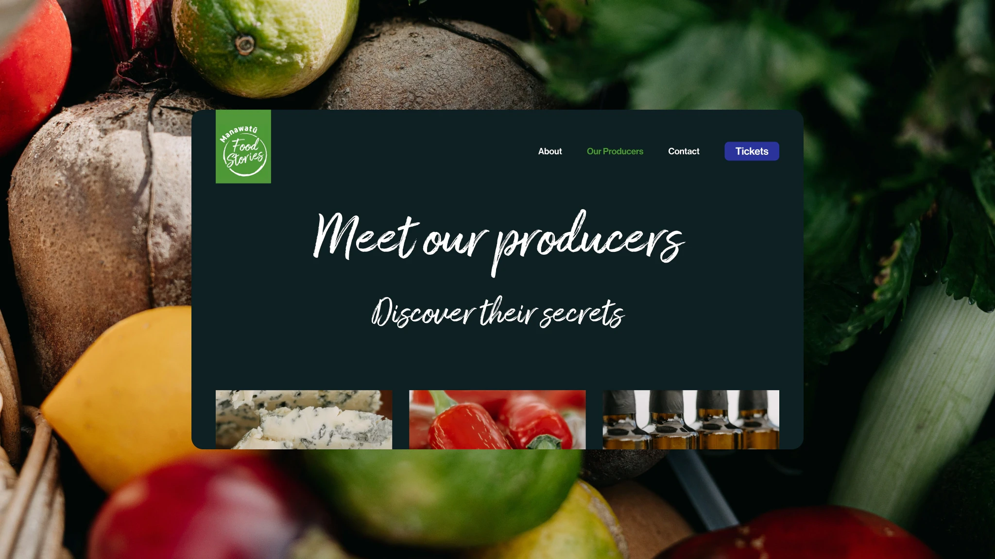 Meet our producers page from Manwatu Food Stories website.