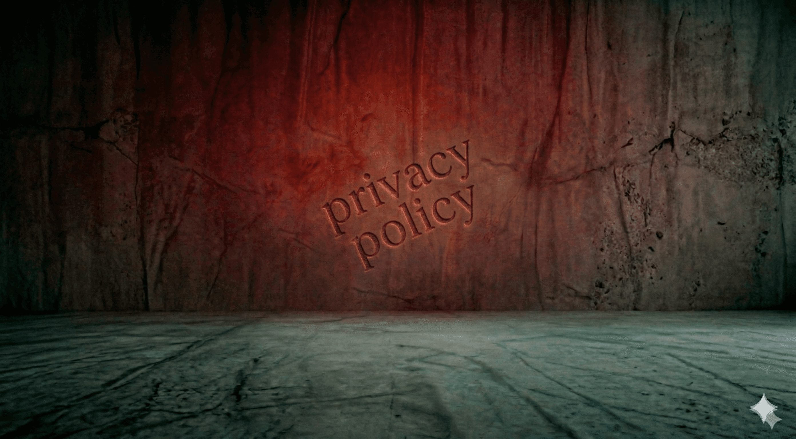 Privacy policy wording on concrete and red background
