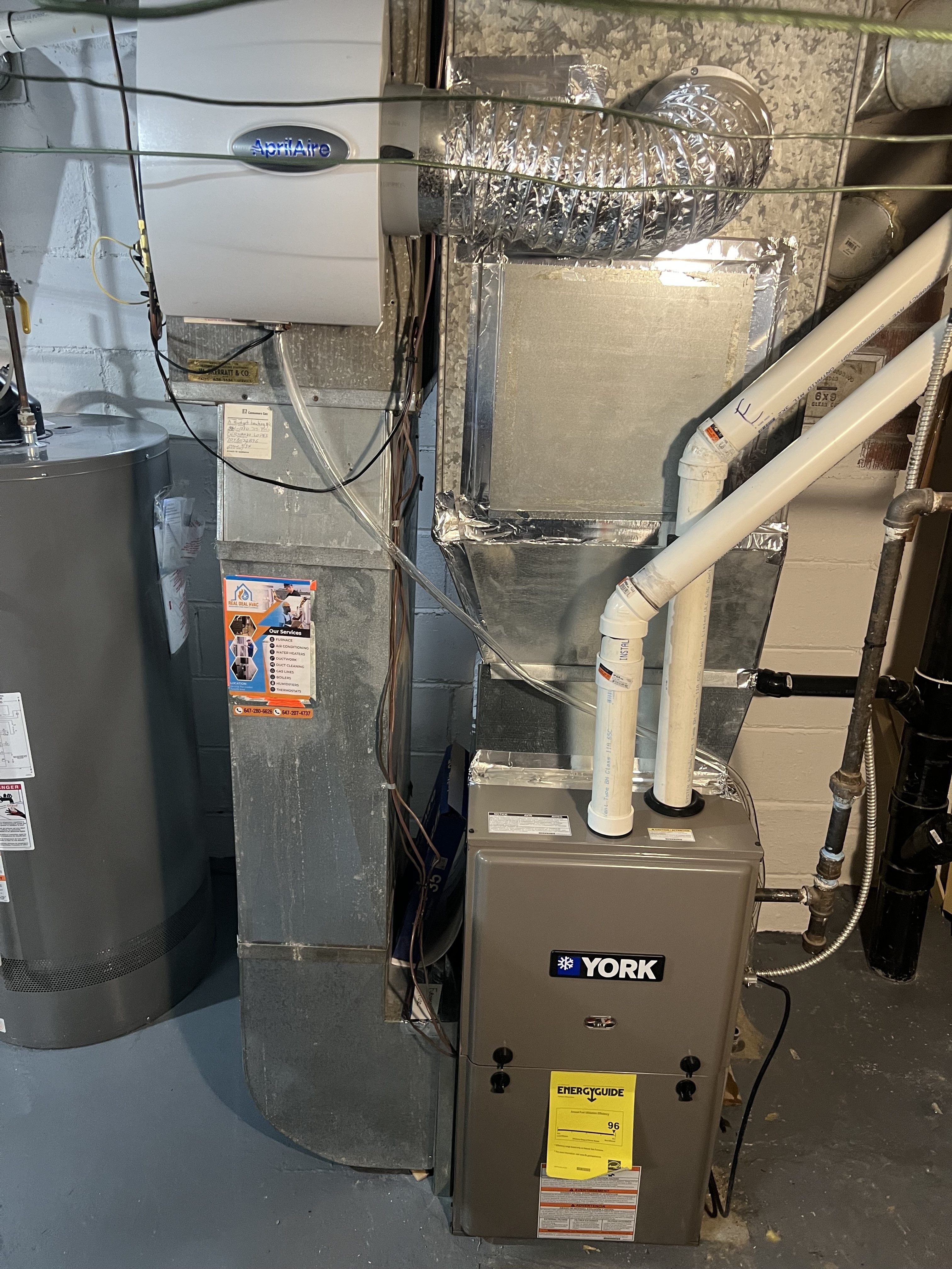 Brand new York Furnace installed in toronto basement