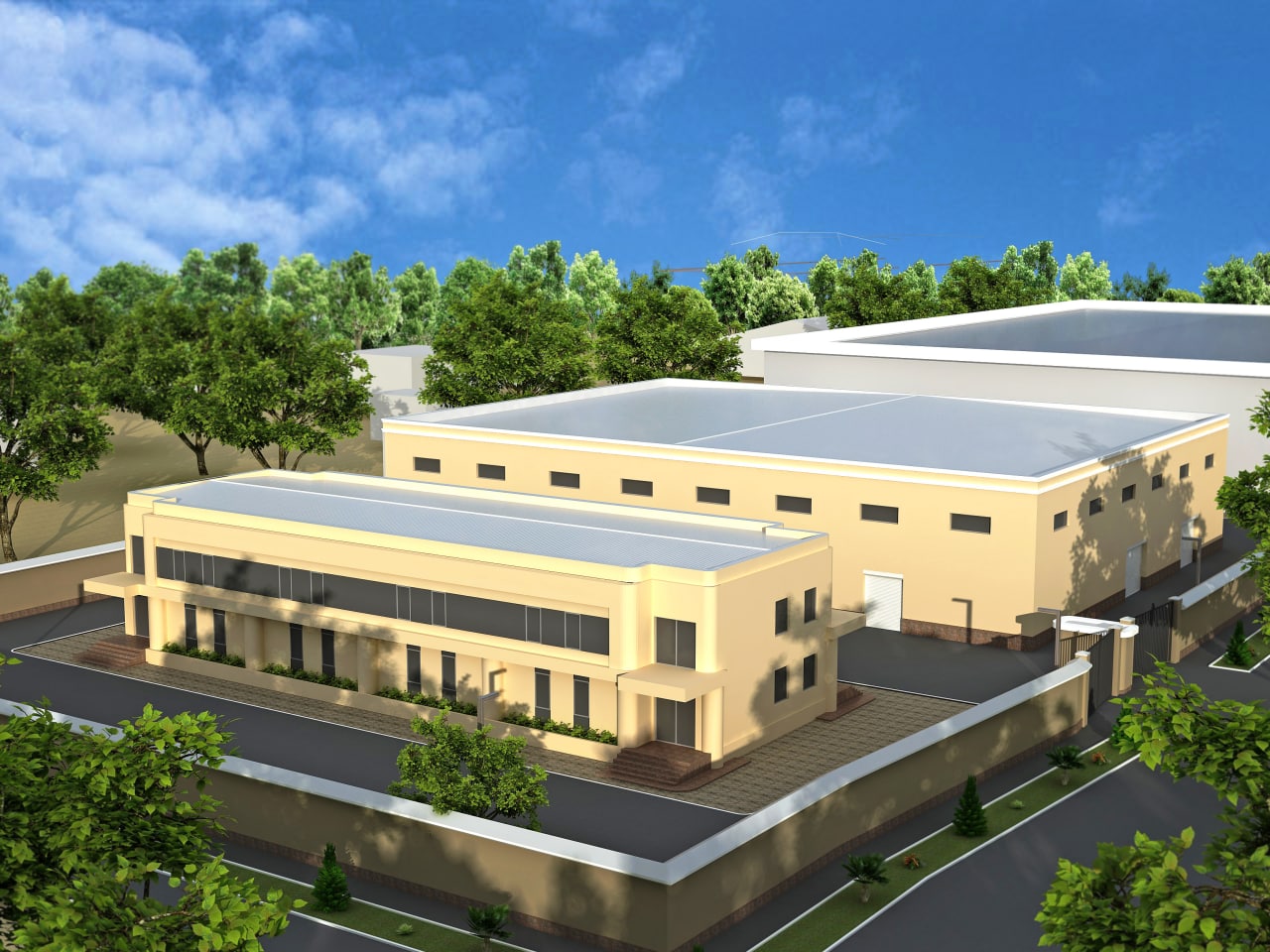 Архитектурный рендер мебельного завода, Ташкентская область