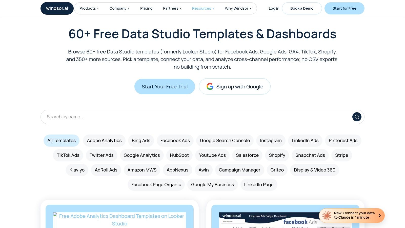 Windsor.ai – Looker Studio Template Gallery