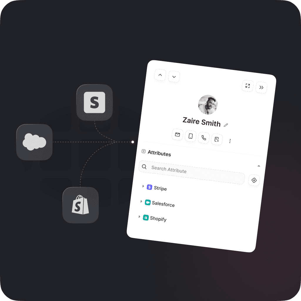 Unified customer profiles gathering customer data from multiple platforms like Shopify and Salesforce