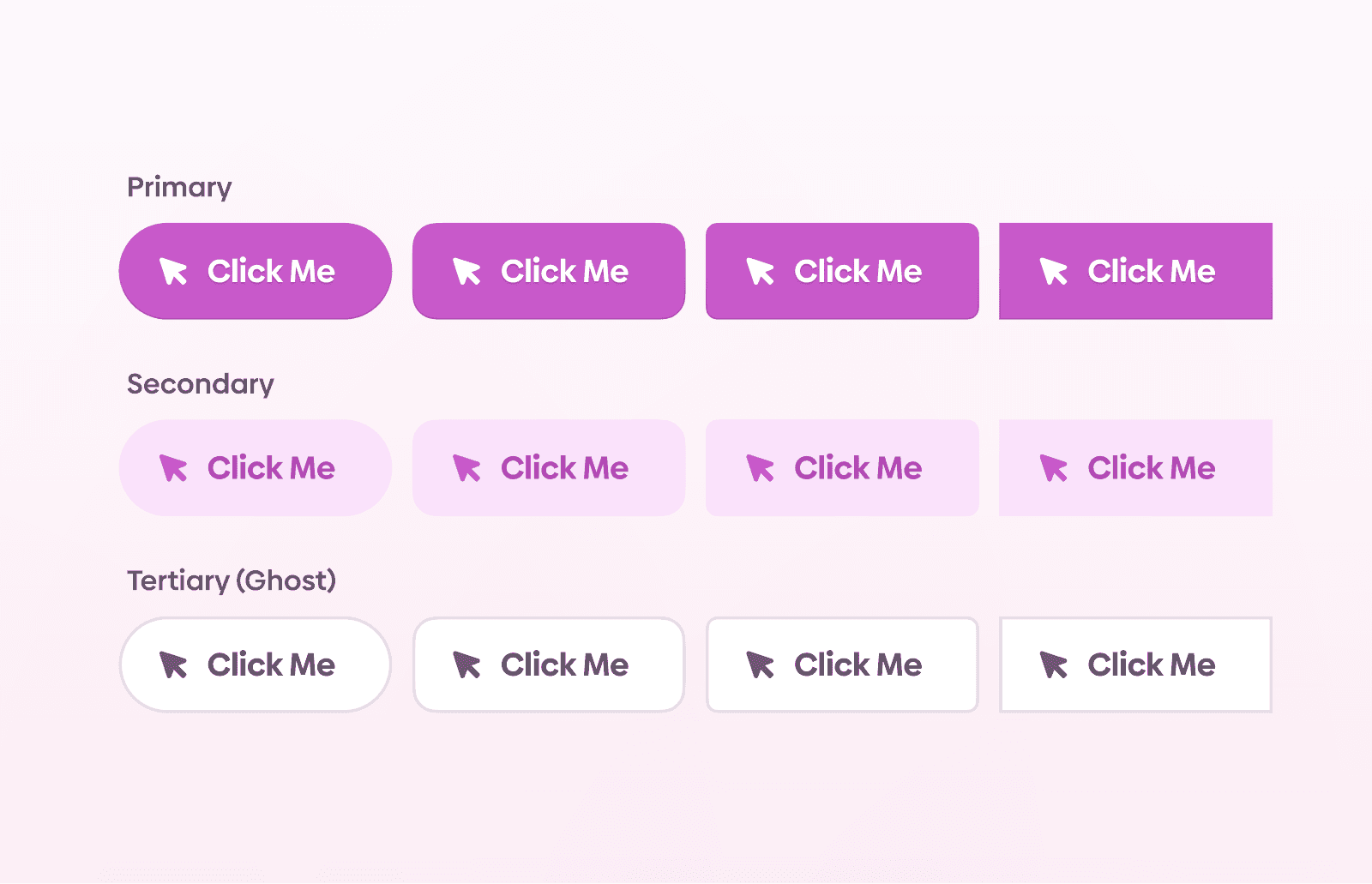 Example showing buttons that clearly look tappable or clickable.