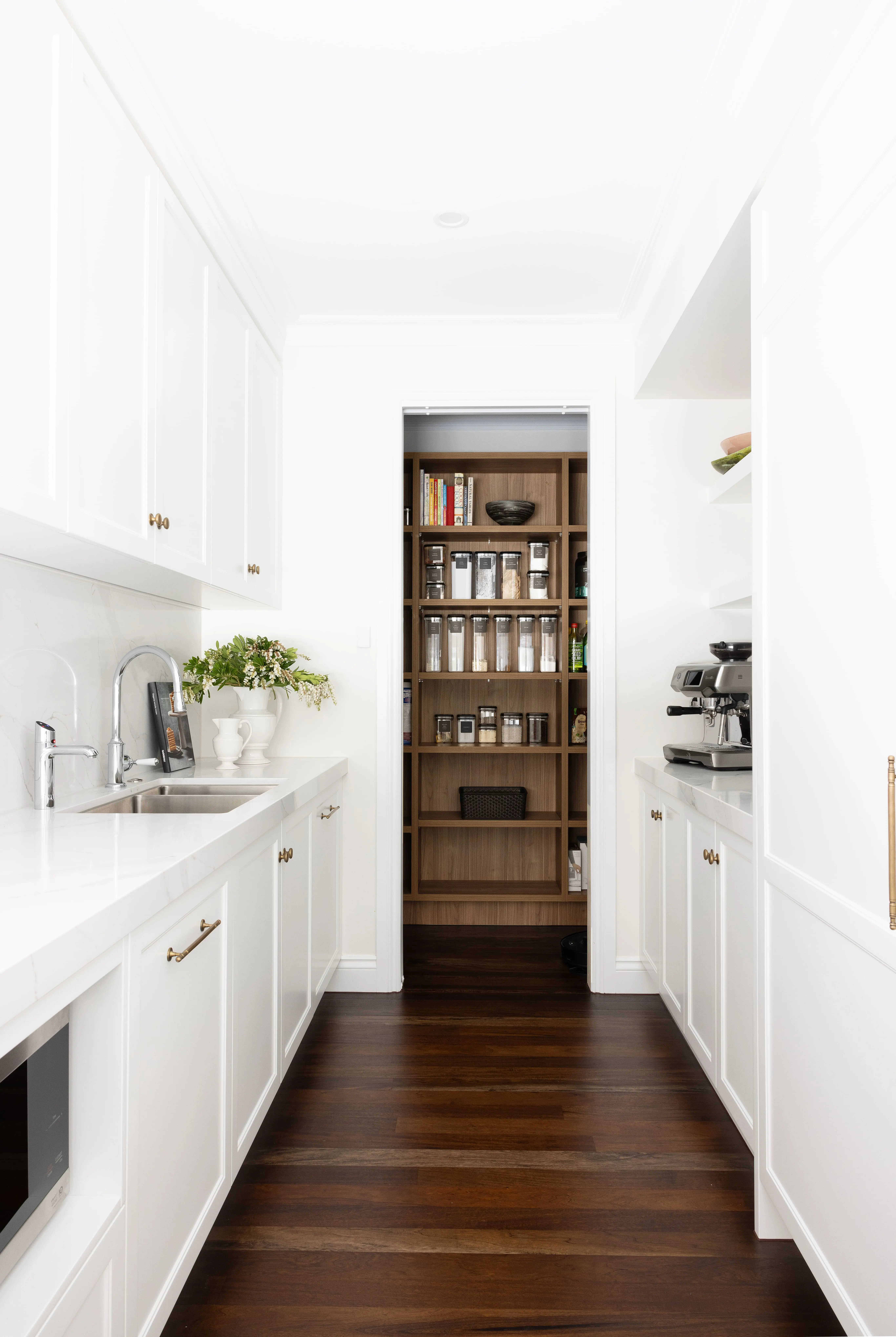 Butlers pantry with built in cabinetry