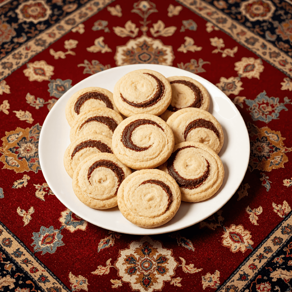product photography of a plate of patterned cookies