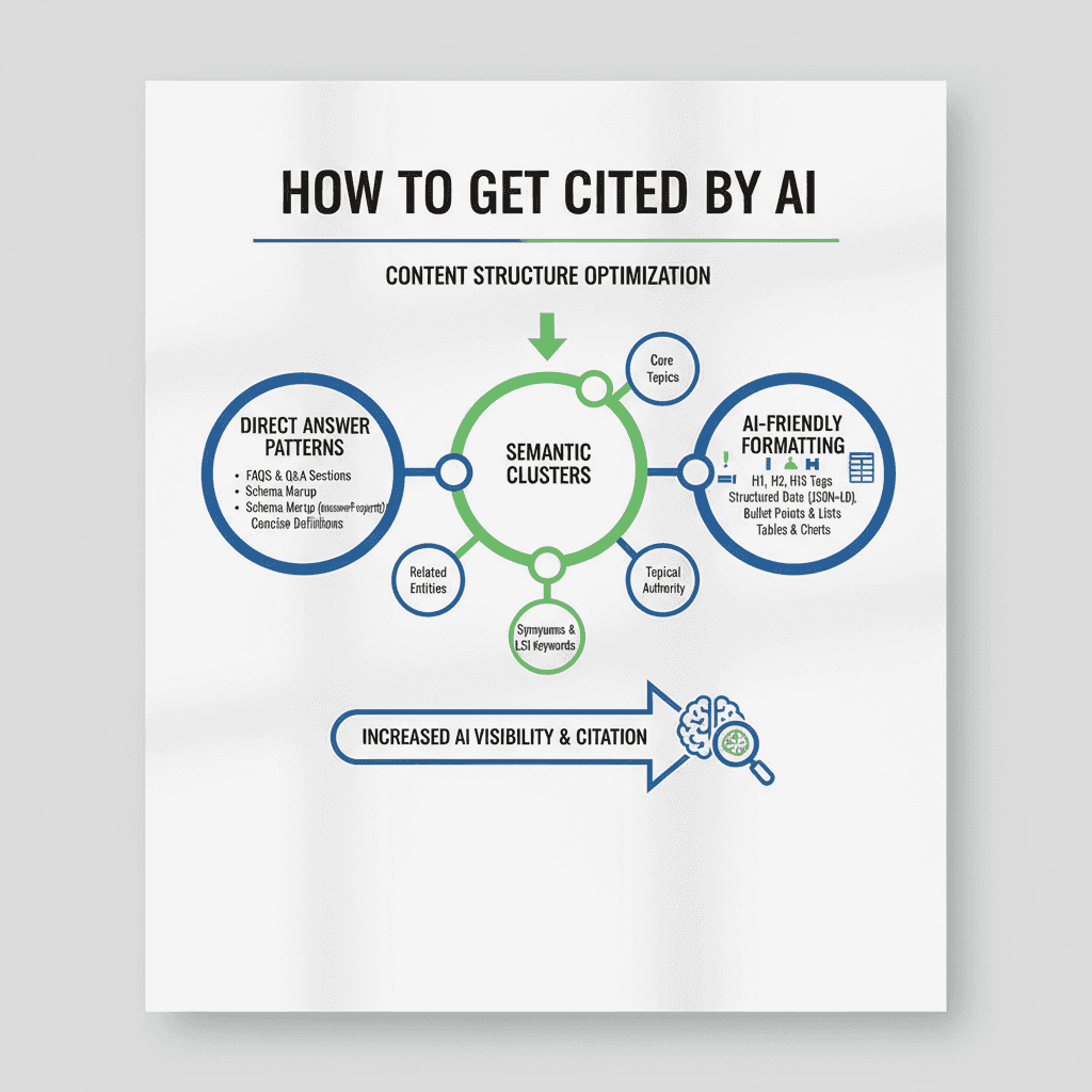 Content structure optimization for how to get cited by AI platforms