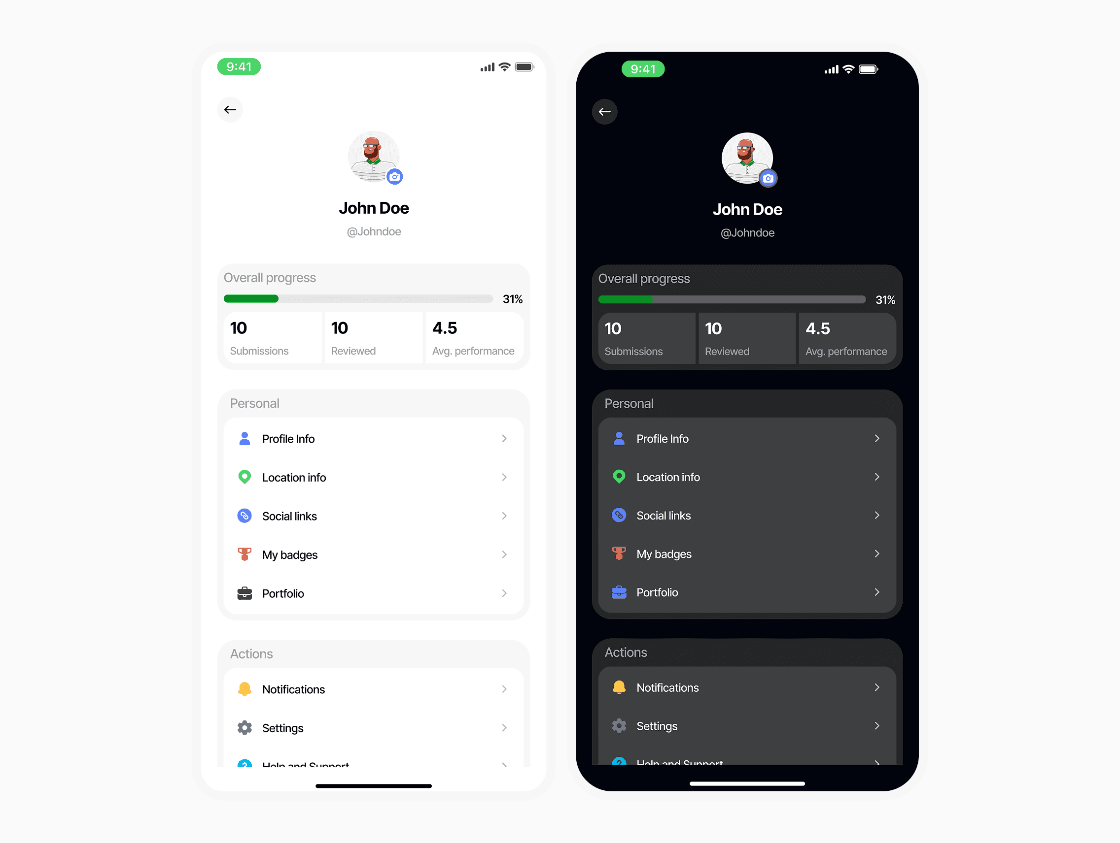 snapshot of ui screens