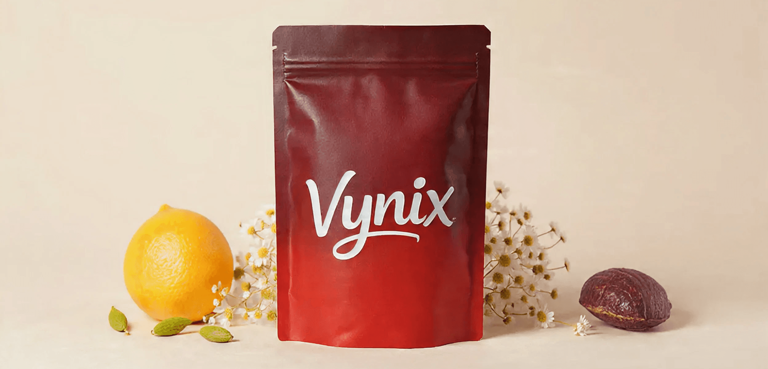 Two Vynix water bottles are displayed against a dark background. 