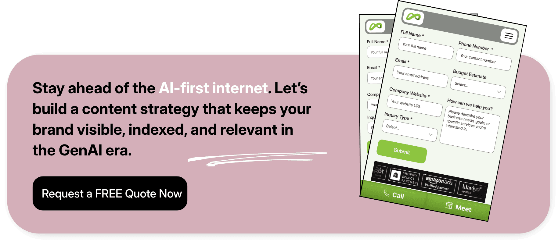Request a free quote for AI search and content strategy services.